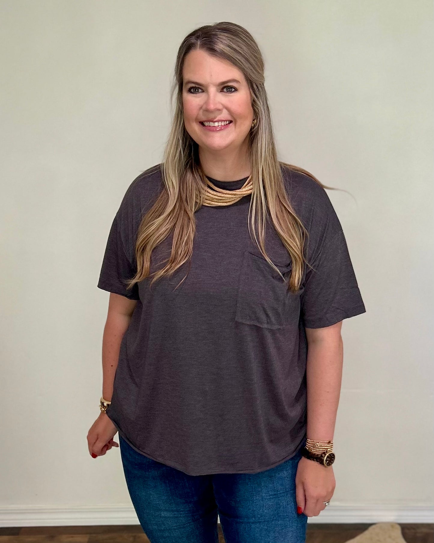 Tri Blend Front Pocket Tee - Black