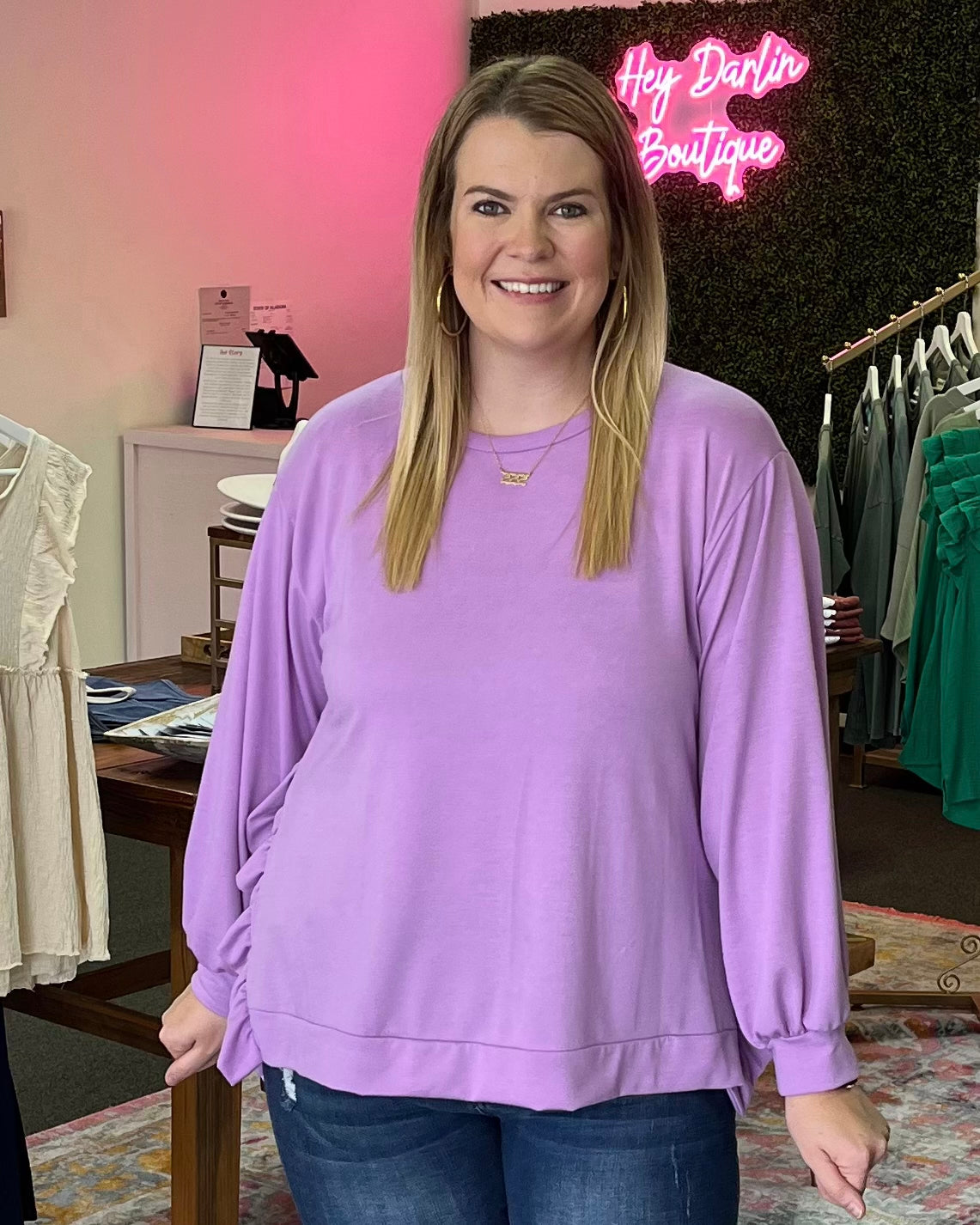 Day By Day Ruffled Knit Sweatshirt