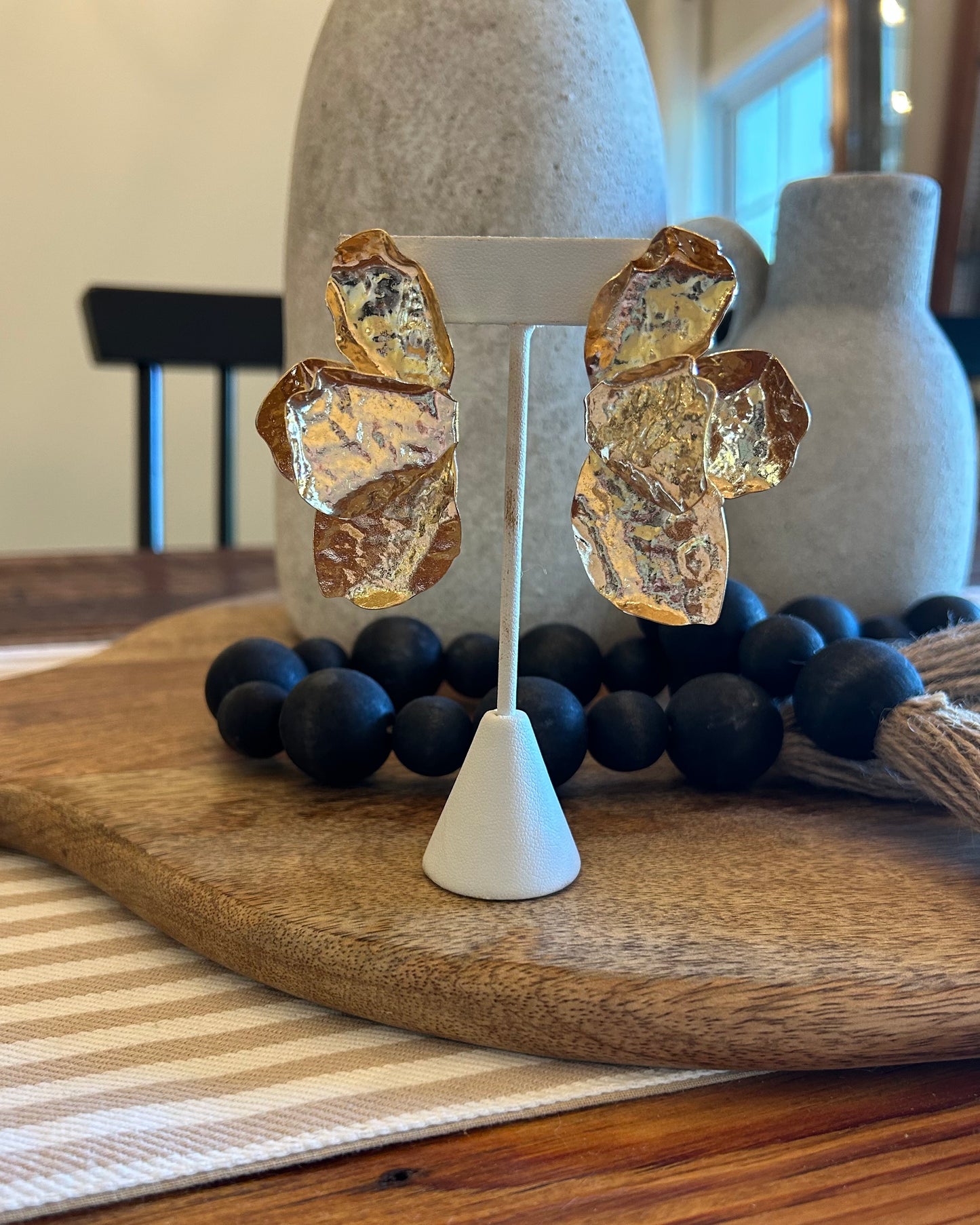 Triple Leaf Statement Earrings