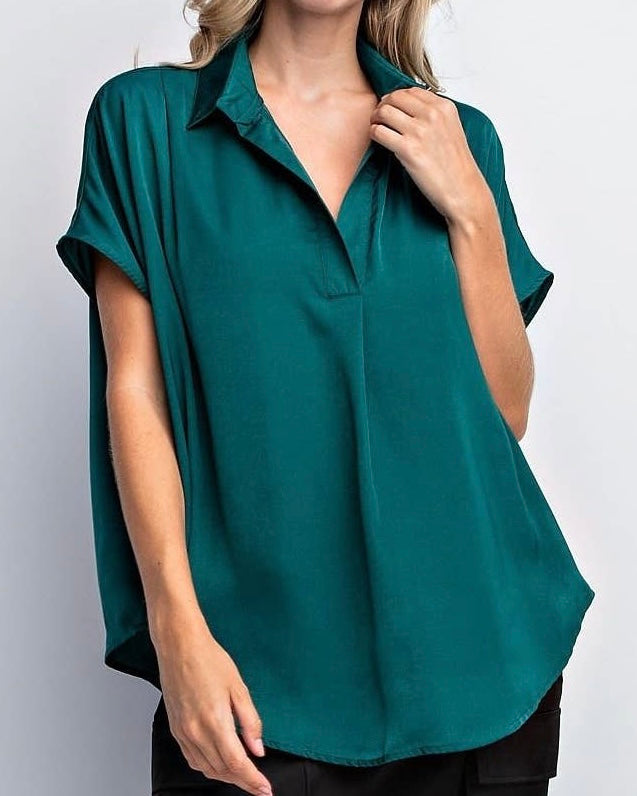 Green Satin Top