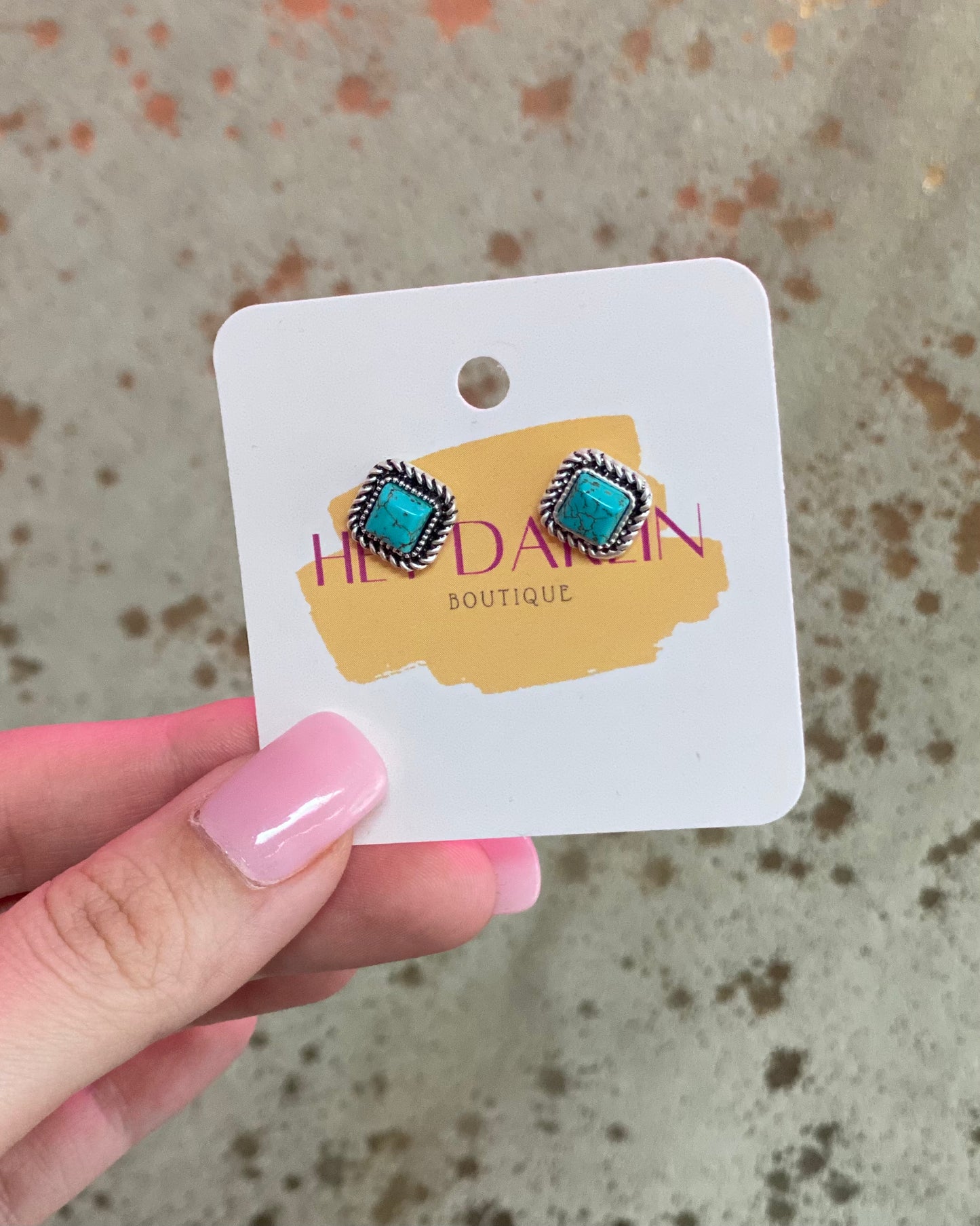 Turquoise Stone Stud Earrings