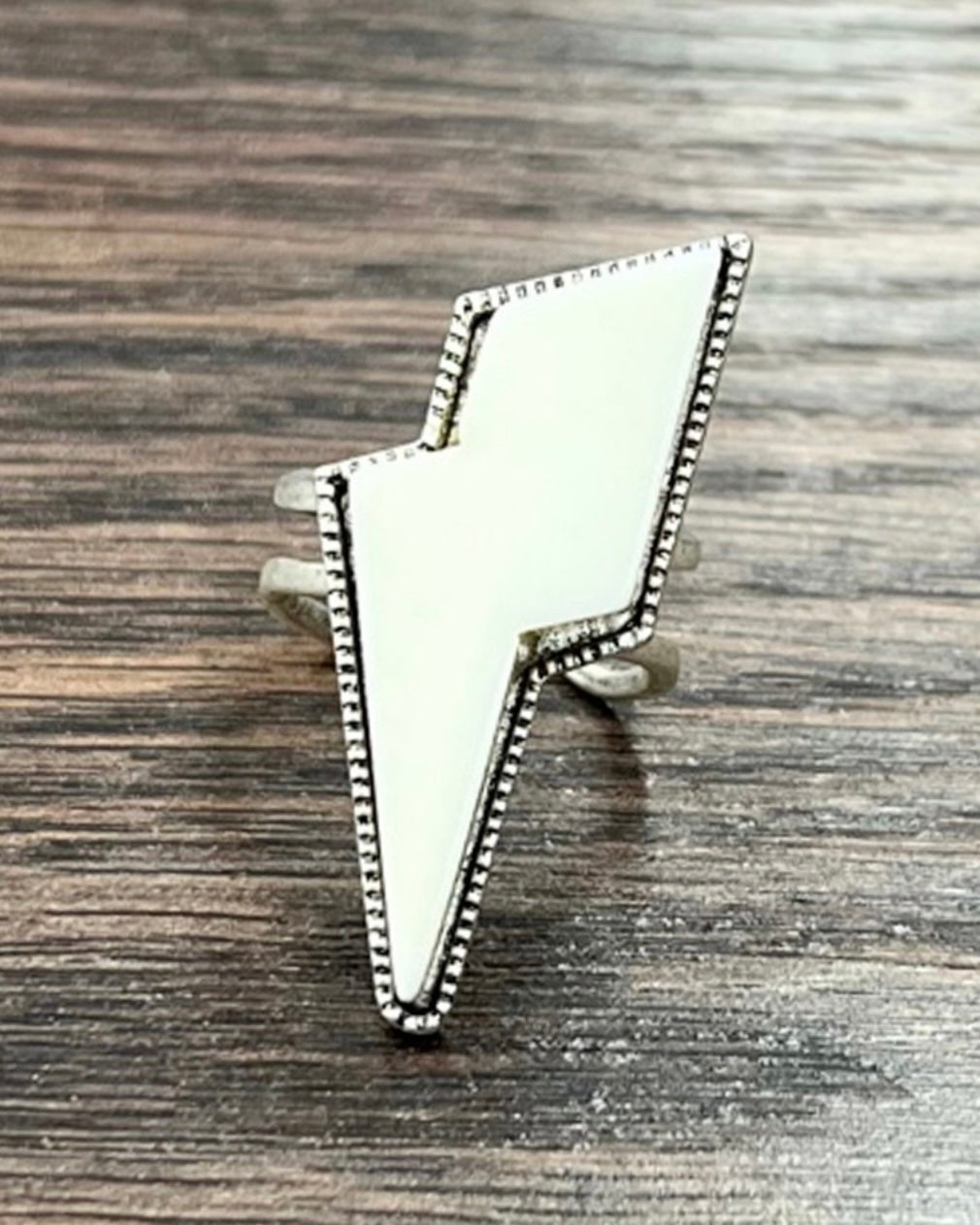 White Turquoise Bolt Ring