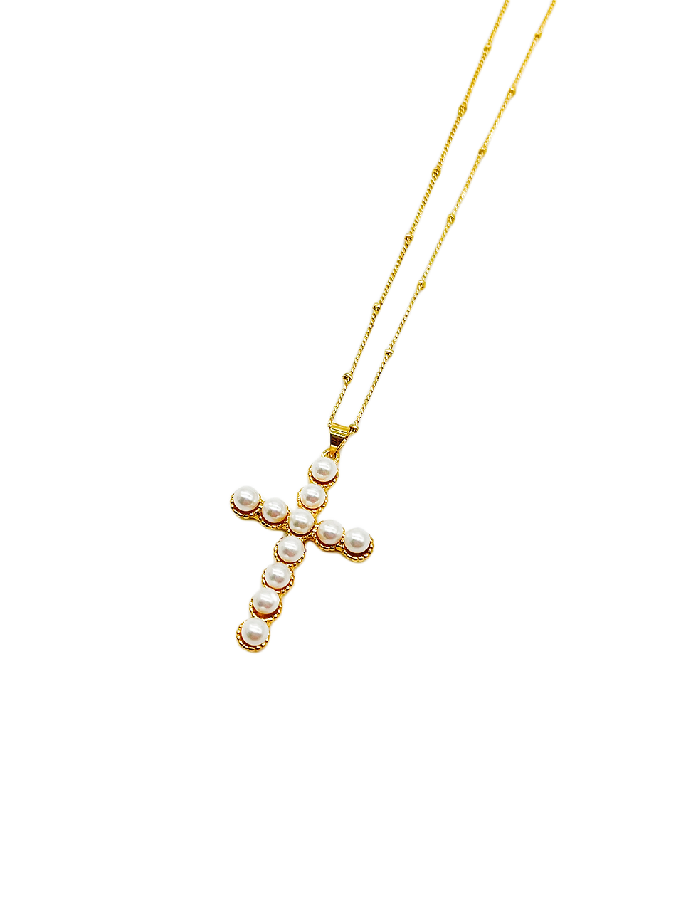 Pearl Cross Necklace