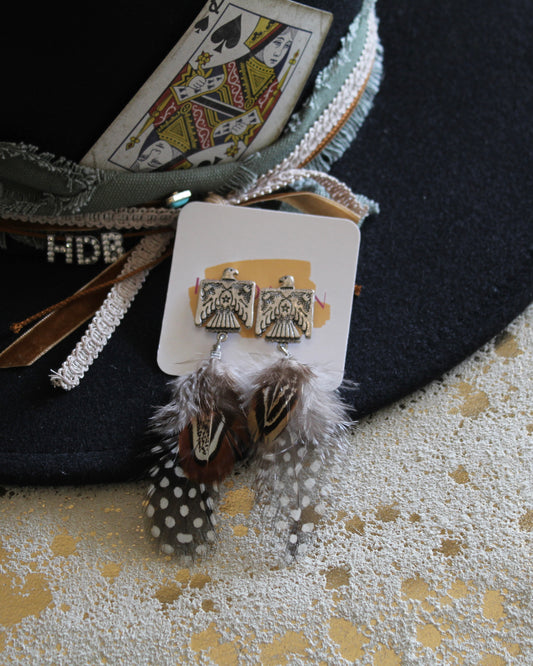 Thunderbird & Feathers Earrings