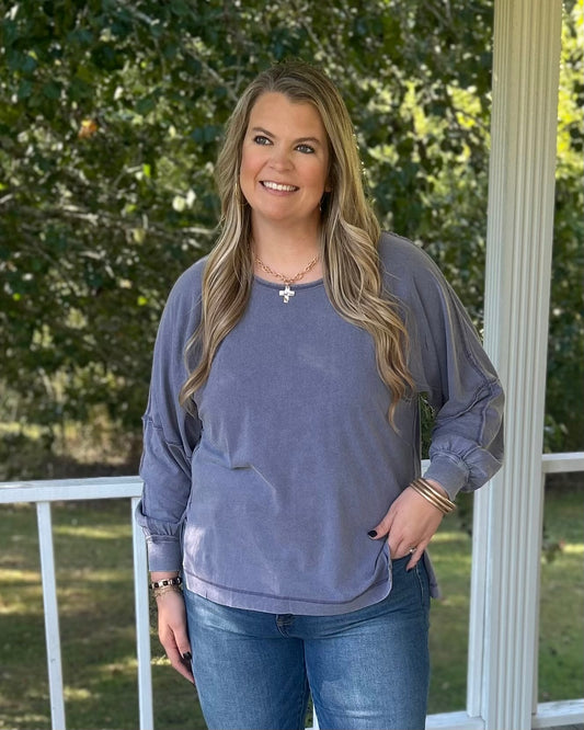 The Francine Top - Blue Indigo
