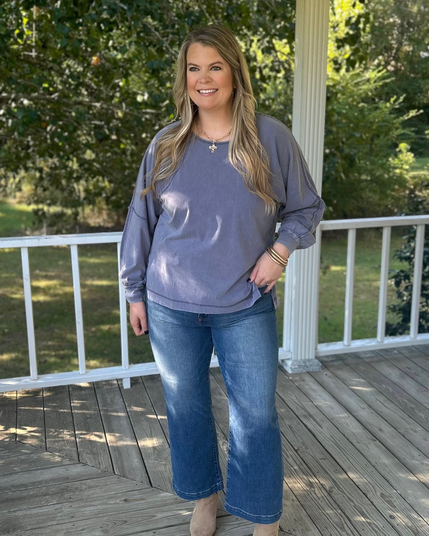 The Francine Top - Blue Indigo