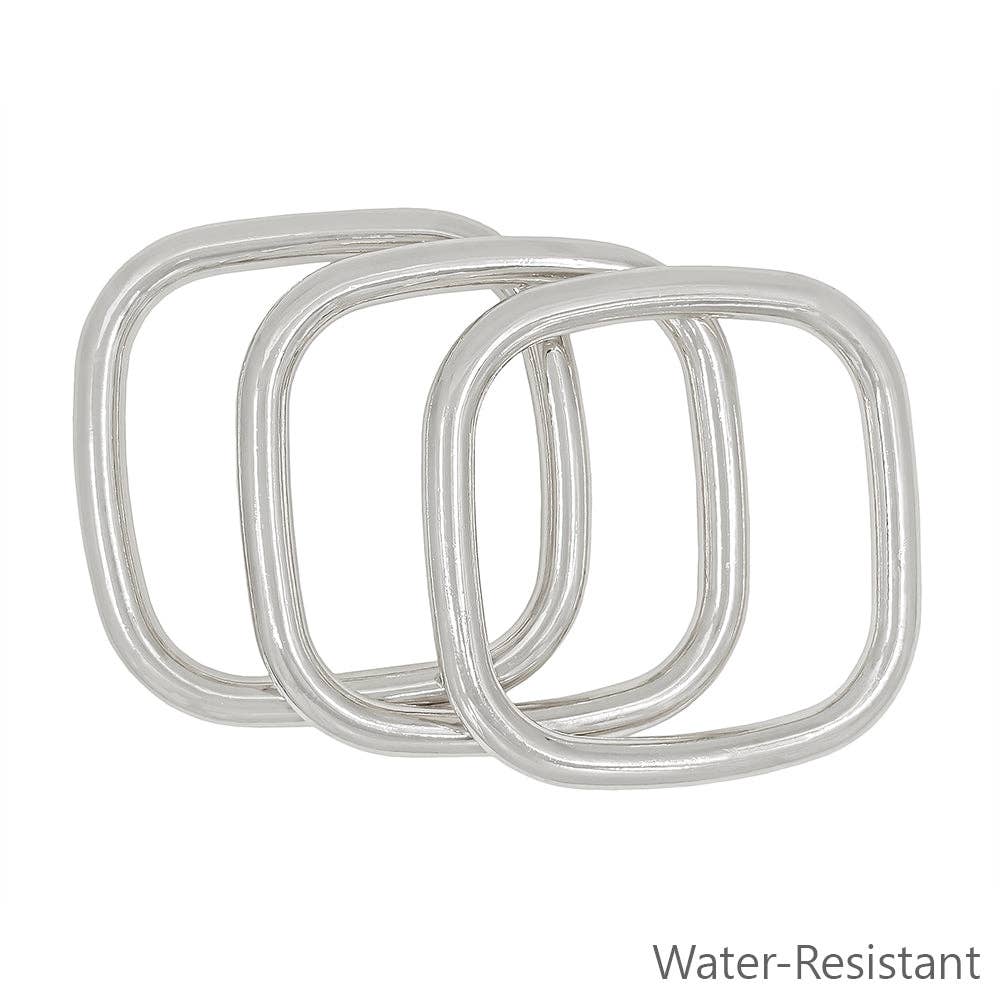 Silver Square Bangle Set