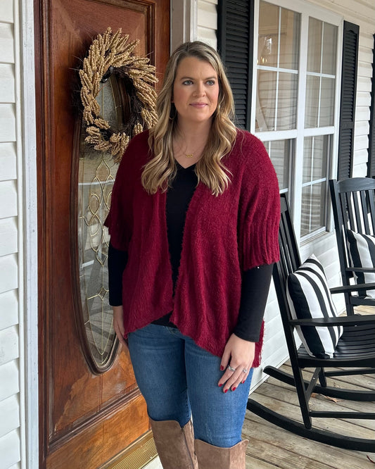 Burgundy Soft Cardigan