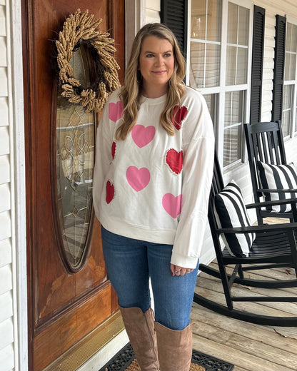 Be Mine Pearl Embellished Sweatshirt