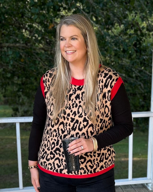 Leopard Sweater Vest