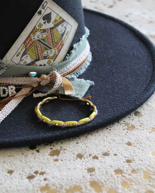 Neon Yellow Braided Bangle