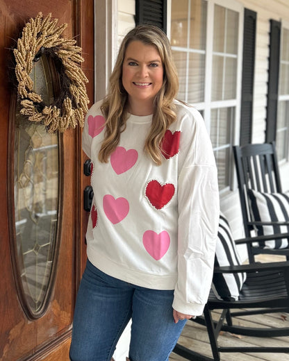 Be Mine Pearl Embellished Sweatshirt