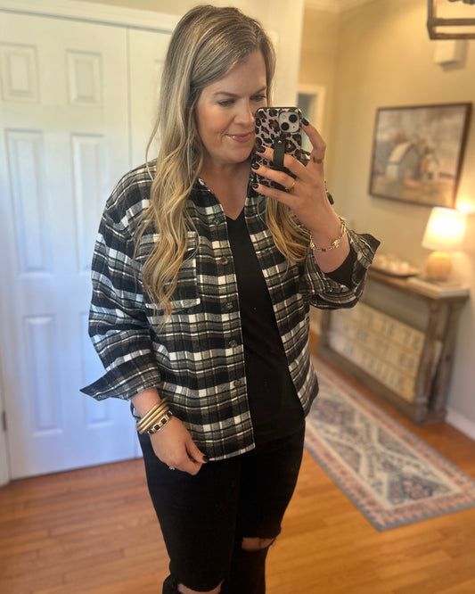Oversized Plaid Flannel Shacket