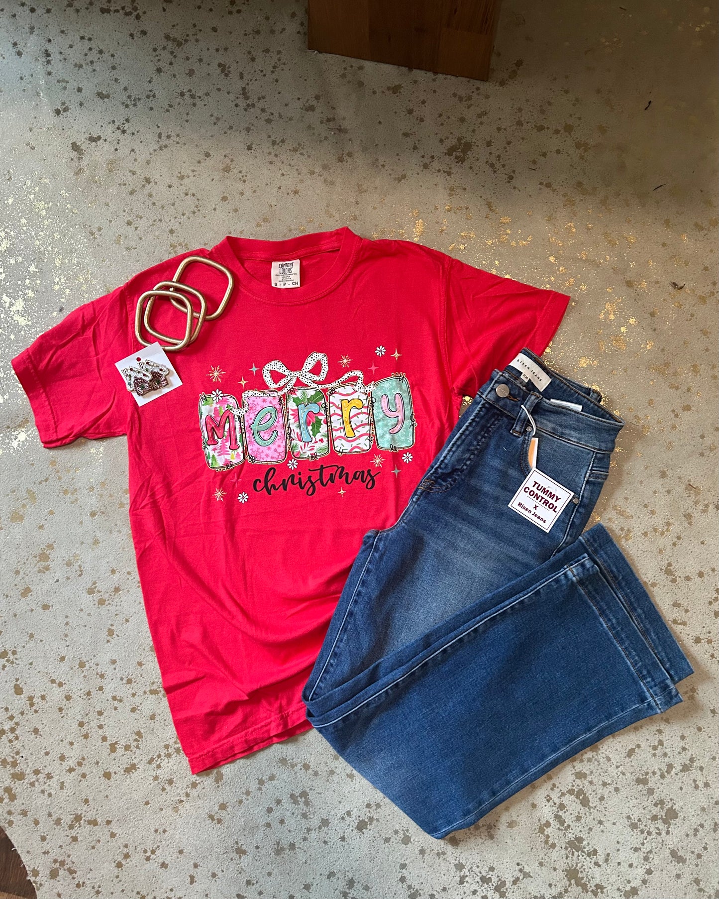 Merry Christmas Block Tee