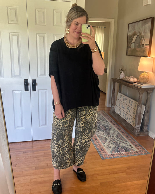 Leopard Barrel Jeans