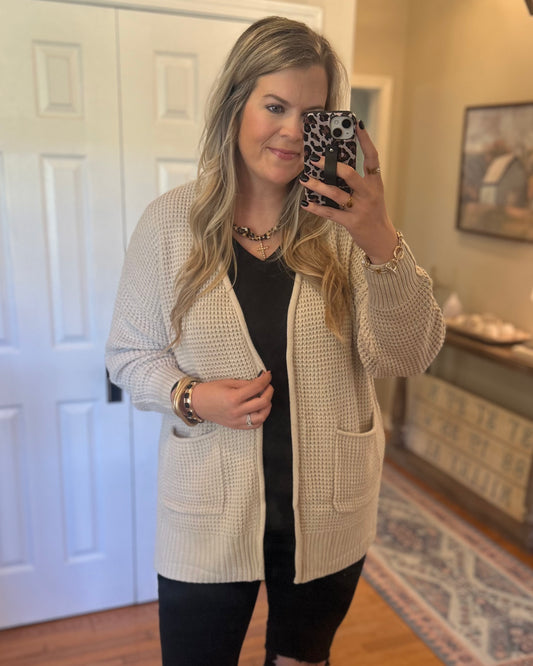 Waffle Knit Cardigan