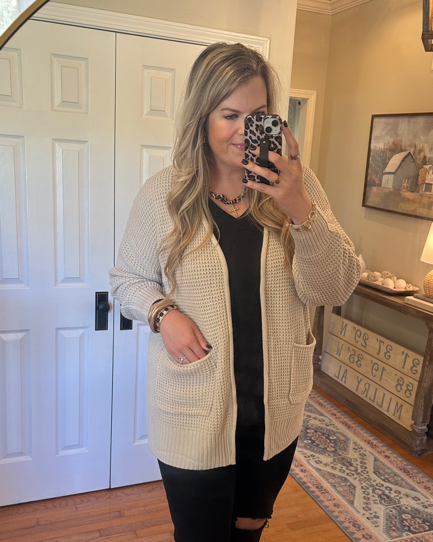 Waffle Knit Cardigan