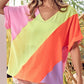 Cross Cut Color Block Top