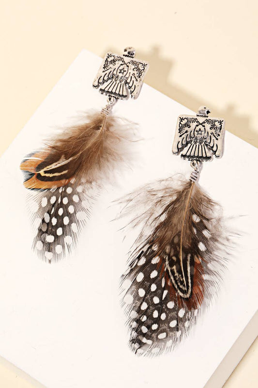 Thunderbird & Feathers Earrings