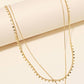 Layered Chain Crescent Moon Charm Necklace