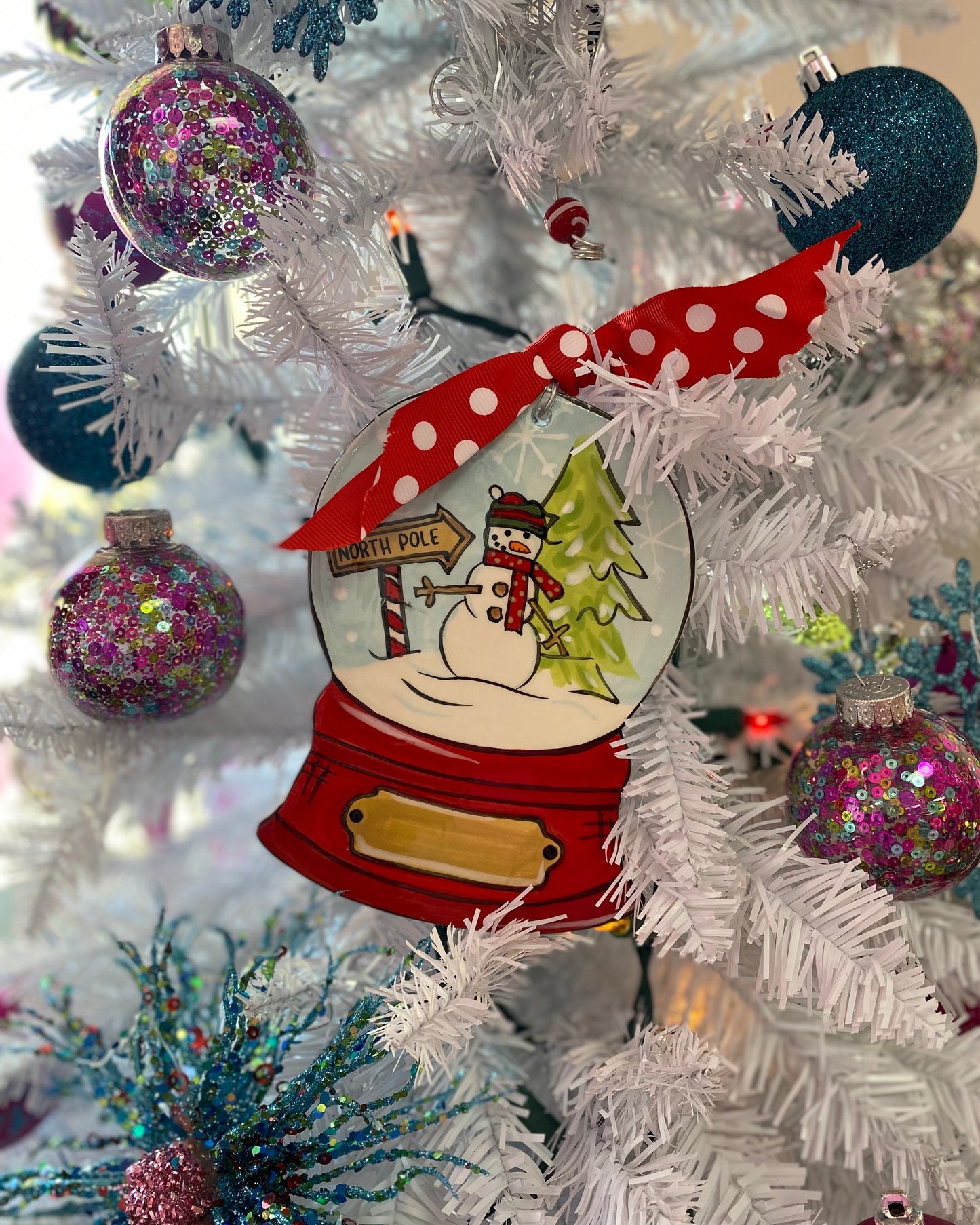North Pole Snowglobe Ornament