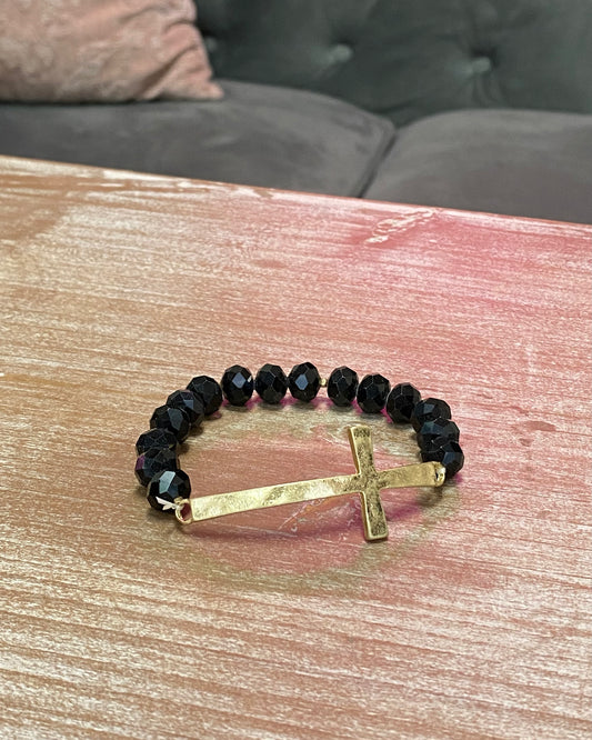 Black Cross Bracelet